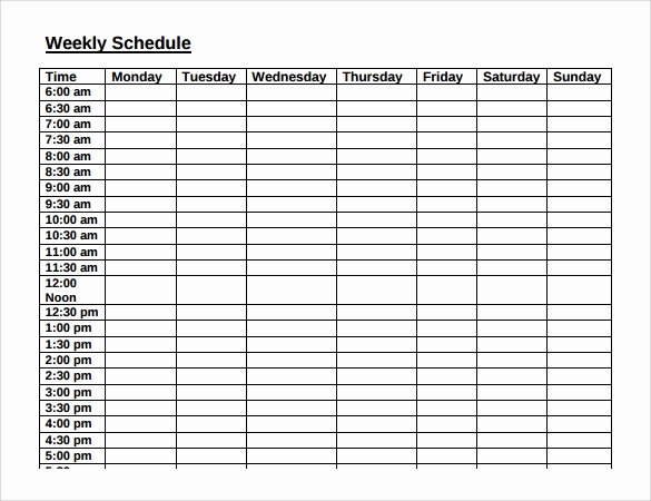 One Week Schedule Template Elegant 10 Weekly Agenda Samples