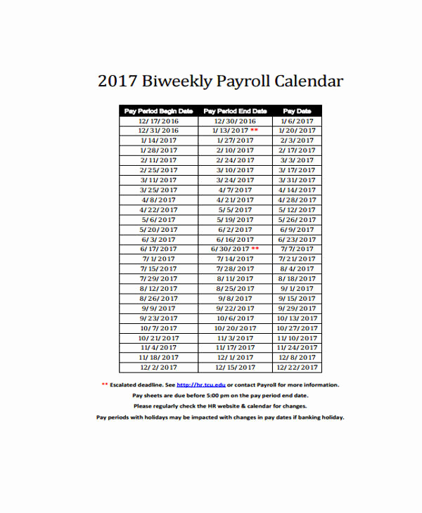 Payroll Calendar Template 2017 Awesome 7 Payroll Calendar Templates Sample Example