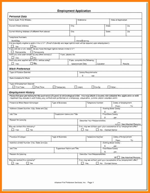 Printable Job Applications Template Best Of Employee Application Template