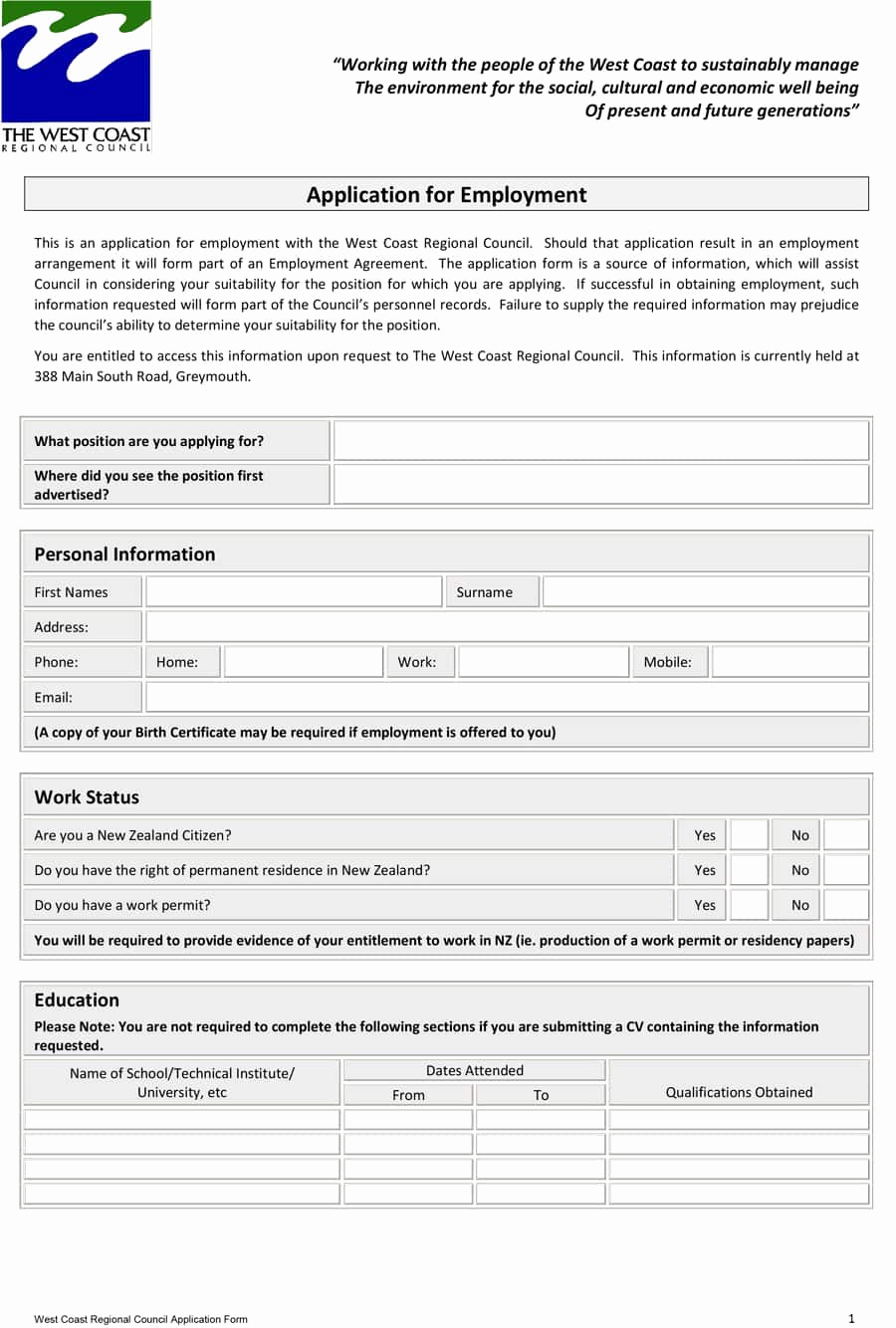 Printable Job Applications Template Luxury 50 Free Employment Job Application form Templates