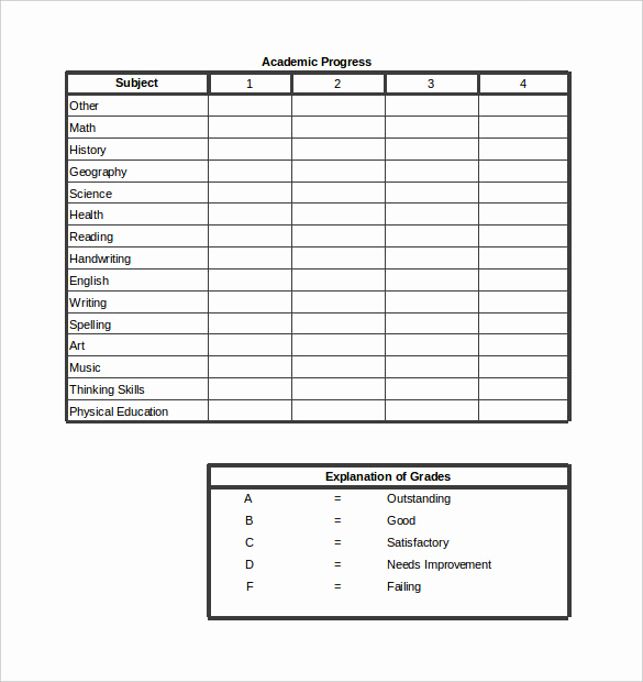 Printable Report Card Template Best Of Report Card Template 28 Free Word Excel Pdf Documents