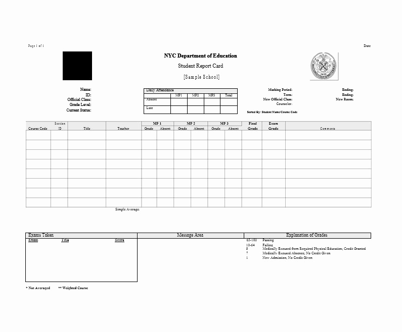 Printable Report Card Template Elegant 30 Real &amp; Fake Report Card Templates [homeschool High