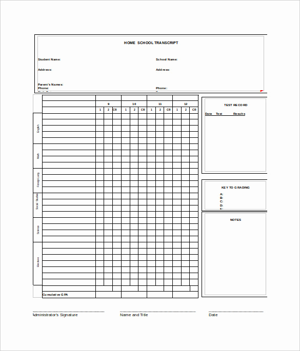 Printable Report Card Template Luxury 6 Sample Homeschool Report Cards