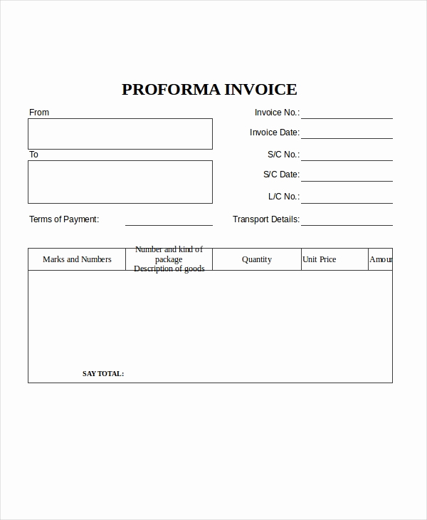 Pro forma Invoice Template Beautiful Proforma Invoice 13 Free Word Excel Pdf Documents
