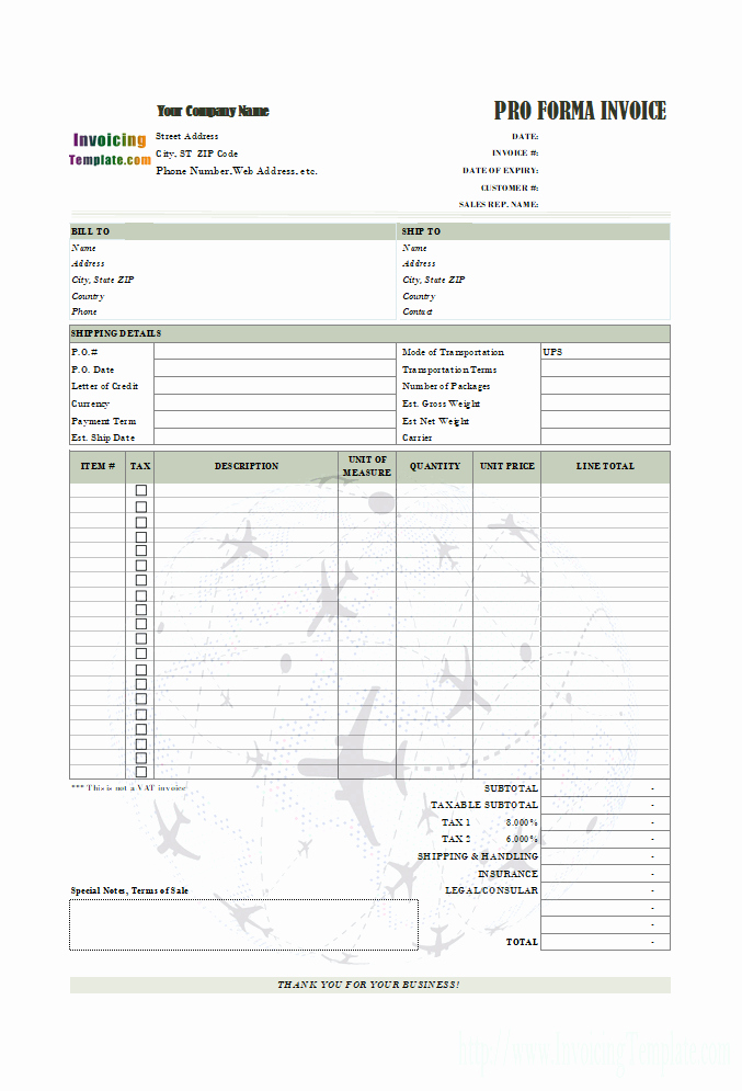 Pro forma Invoice Template Best Of Proforma Invoice Template