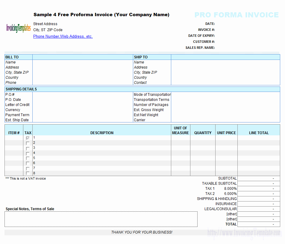 Pro forma Invoice Template Fresh Multiple Page Excel Invoice Templates
