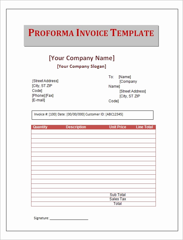 Pro forma Invoice Template New 10 Proforma Invoice Templates Word Excel Pdf formats