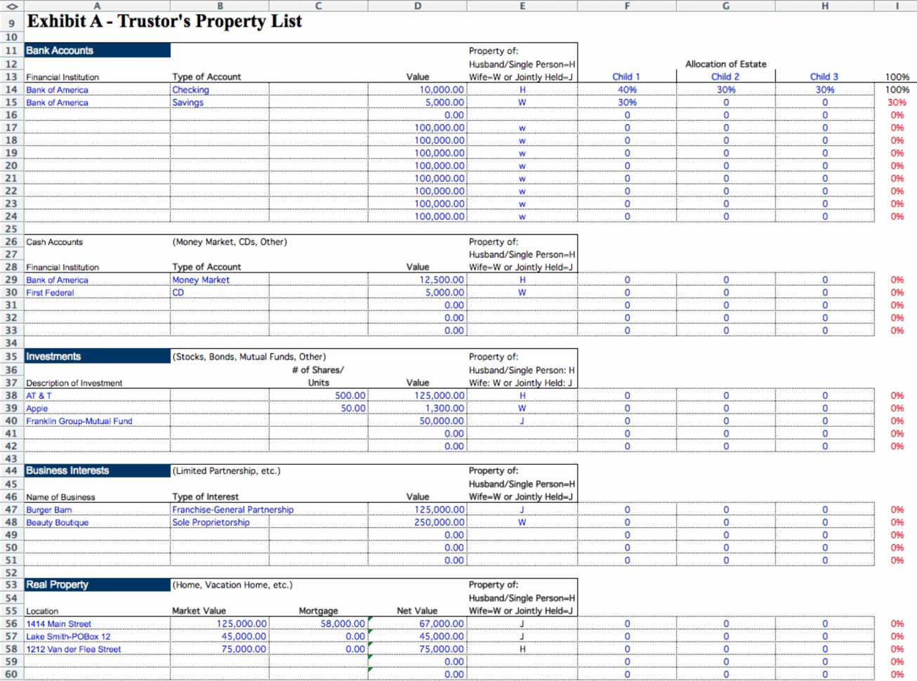 Probate Accounting Template Excel New Executor Excel Spreadsheet with 001 Probate Accounting