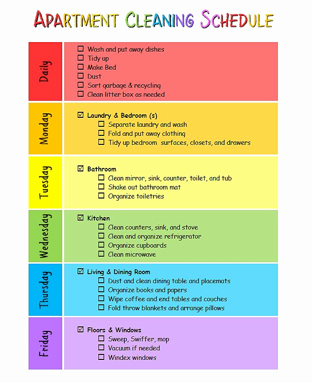 Roommate Chore Chart Template Inspirational My Apartment Cleaning Schedule