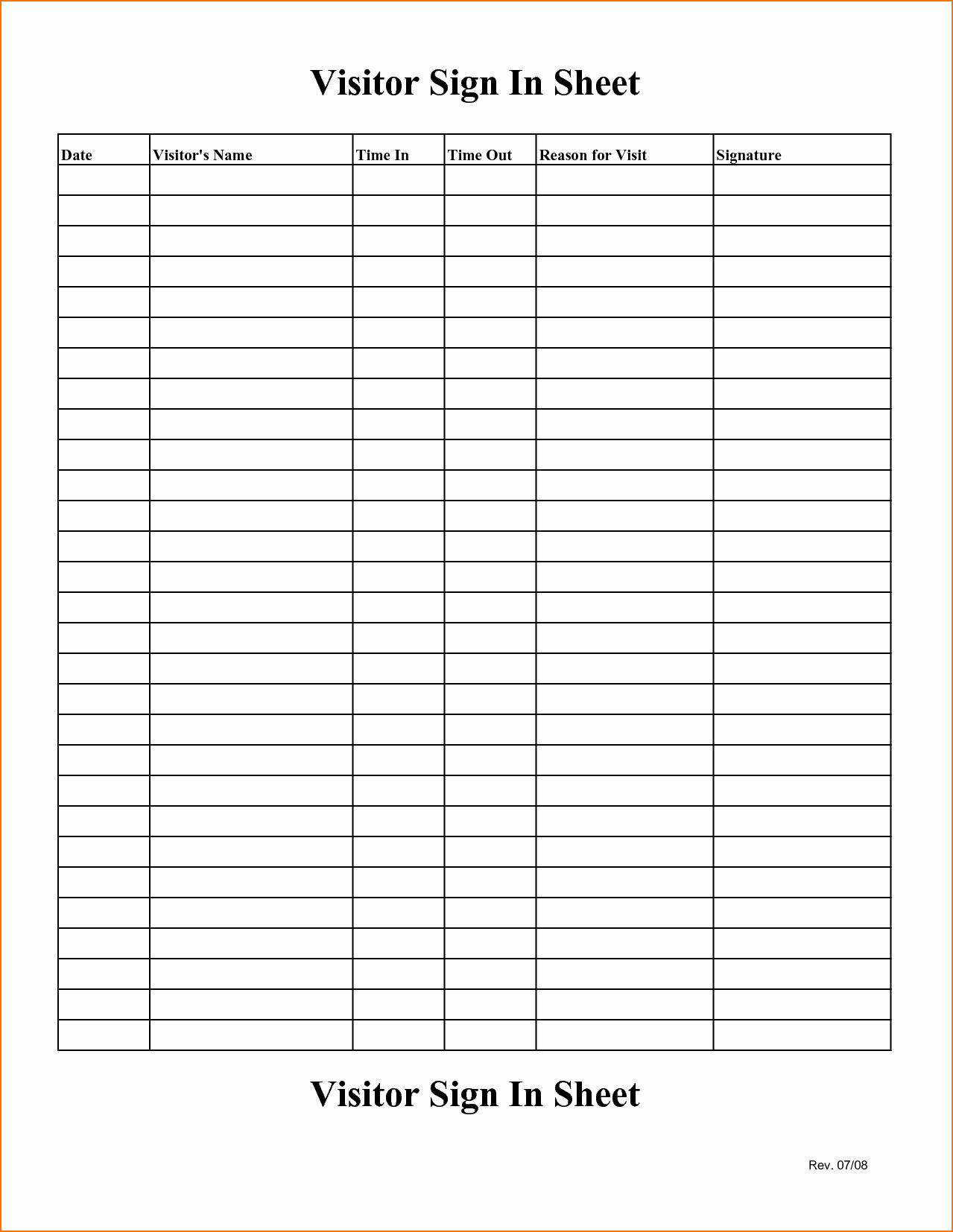 Sign In Sheet Template Doc Awesome Blank Sign In Sheet Example Mughals