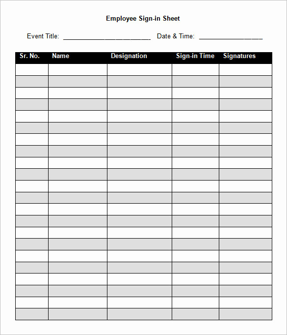 Sign In Sheet Template Doc Elegant 75 Sign In Sheet Templates Doc Pdf