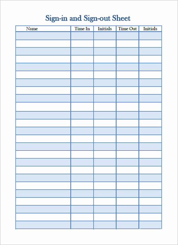 Sign In Sheet Template Doc Fresh 34 Sample Sign In Sheet Templates – Pdf Word Apple