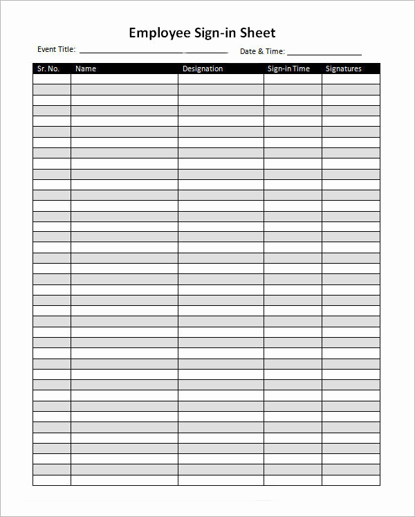 Sign In Sheet Template Doc Lovely 34 Sample Sign In Sheet Templates – Pdf Word Apple