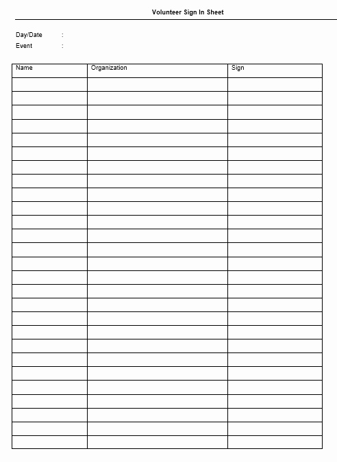 Sign In Sheet Template Doc Unique 10 Free Sample Volunteer Sign In Sheet Templates