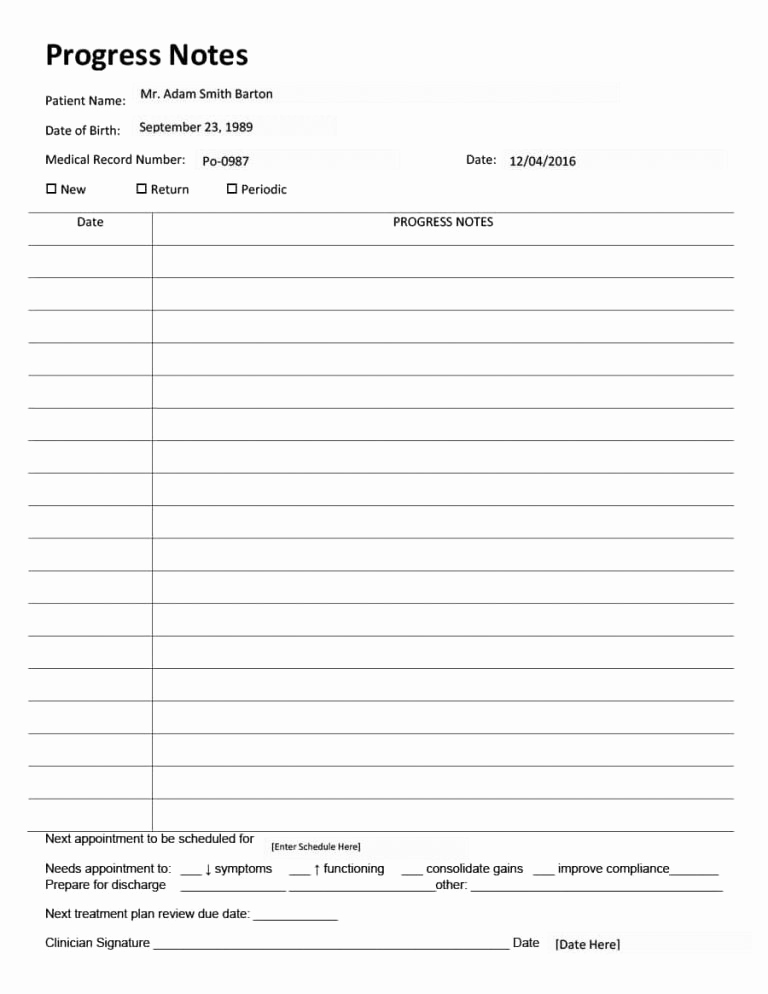 Therapist Progress Note Template Best Of 43 Progress Notes Templates [mental Health Psychotherapy