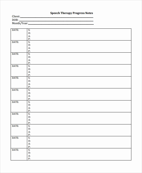 Therapist Progress Note Template New 6 therapy Notes Templates