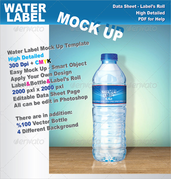 Water Bottle Labels Free Template Best Of 24 Sample Water Bottle Label Templates to Download