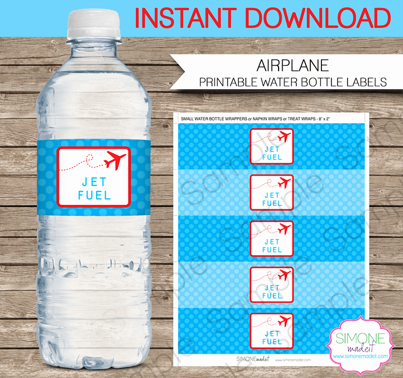 Water Bottle Labels Free Template New Airplane Party Water Bottle Labels
